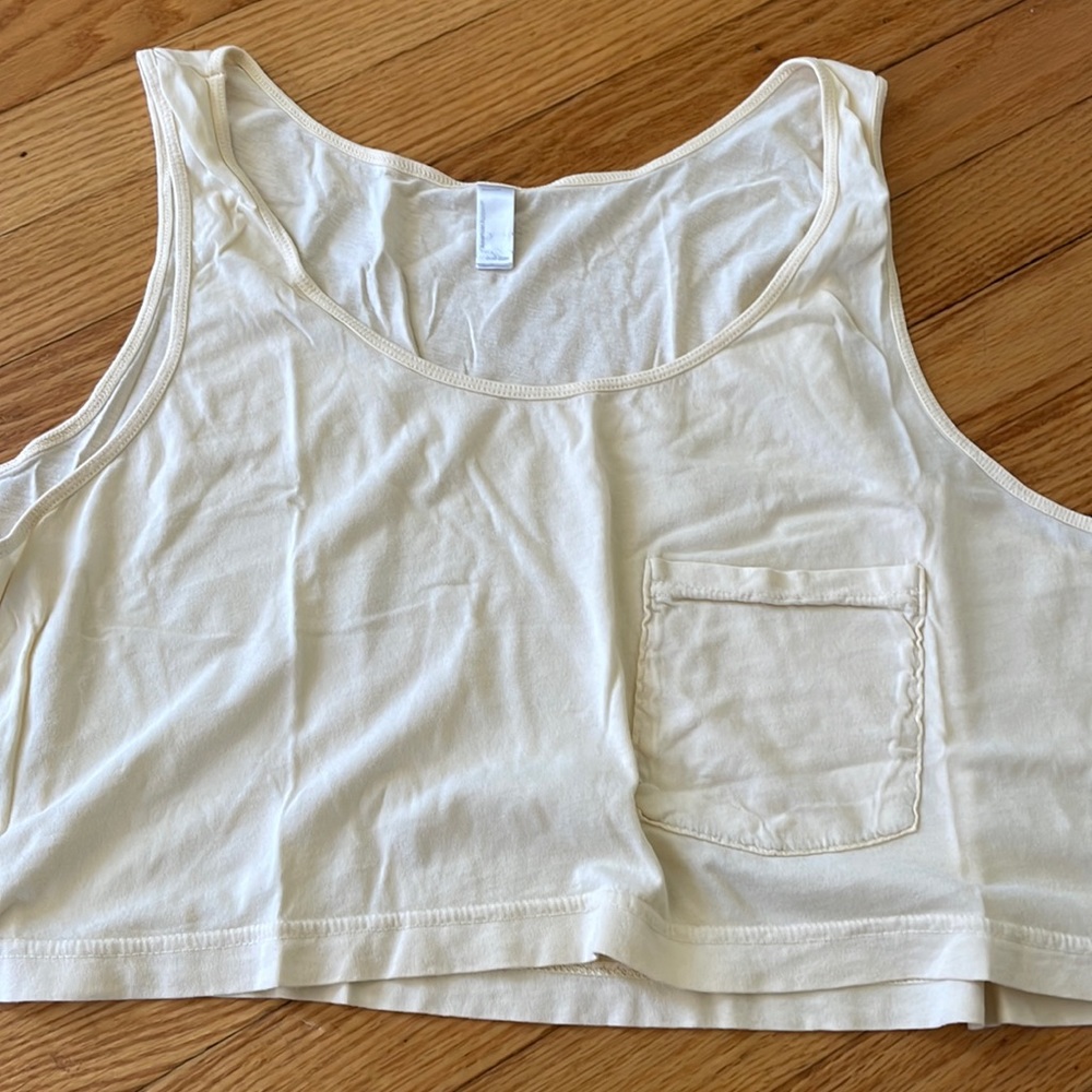 American Apparel cropped tank in yellow | one size